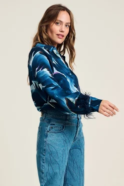 BLOUSE Feathers Blue