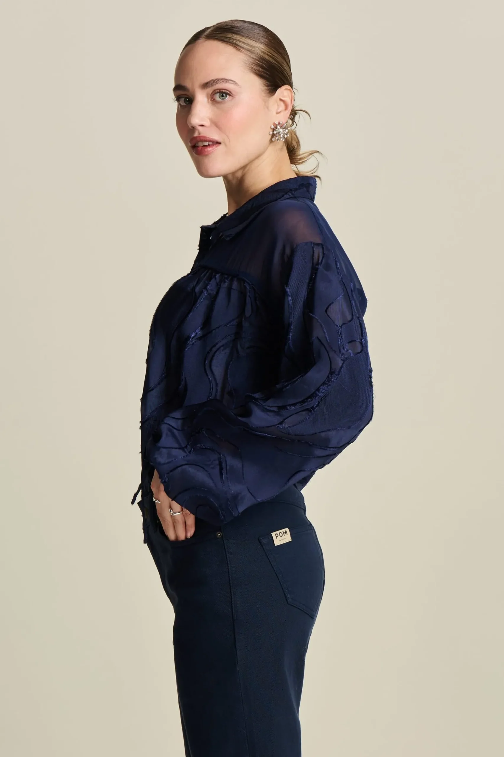 BLOUSE Jacquard Midnight Blue
