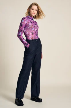 BROEK Striped Midnight Blue