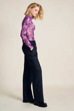 BROEK Striped Midnight Blue